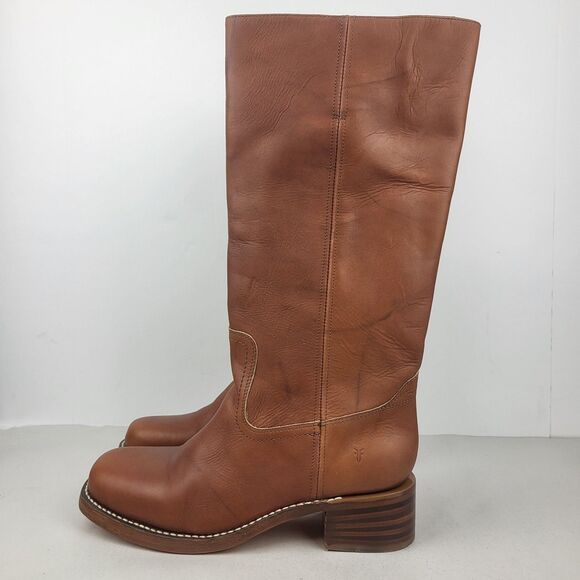 Frye Knee High Saddle Brown Leather Campus Boots Classic Size 11 - Picture 3 of 16